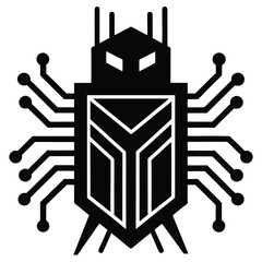 Cybernetic insect vector graphic isolated for technology themed designs