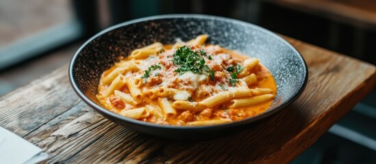 Delicious Pasta Dish with Tomato Sauce and Cheese
