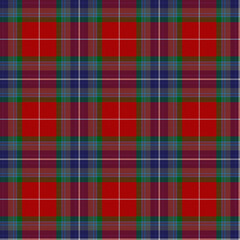 Blue, Gray, Green, Red, White Tartan Weave Pattern - Tile