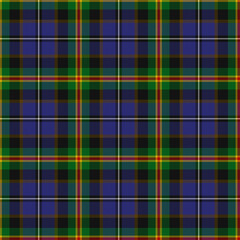 Brown, Red, White, Blue, Black, Green, Yellow Tartan Weave Pattern - Tile