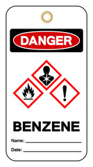 Danger Benzene Symbol Sign, Vector Illustration, Isolate On White Background, Label. EPS10