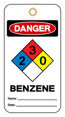 Danger Benzene Symbol Sign, Vector Illustration, Isolate On White Background, Label. EPS10