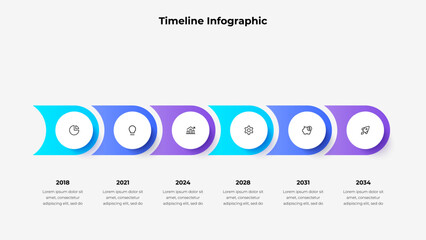 Timeline Infographic With Gradient Circles And Year Milestones
