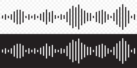 Sound wave icon collection. Web design, apps on Transparent Background. EPS 10.