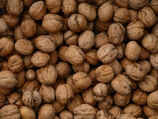 Background of organic walnuts.