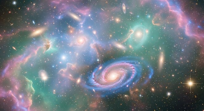Cosmic Symphony - A Celestial Tapestry of Galaxies and Nebulae.