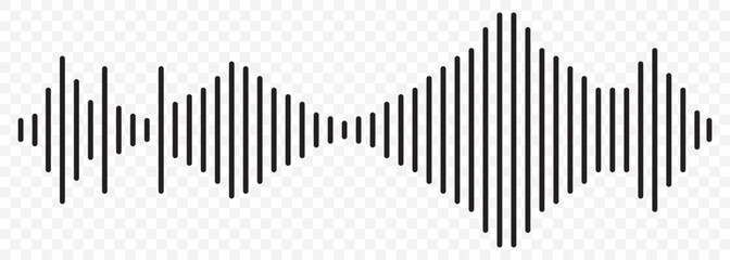sound wave audio waveform sketch vector illustration on Transparent Background. EPS 10.