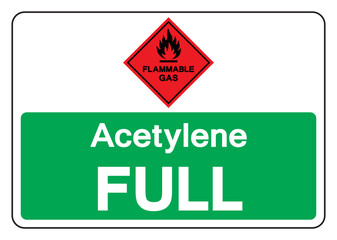 Acetylene Full Symbol Sign ,Vector Illustration, Isolate On White Background Label.EPS10