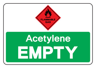 Acetylene Emply Symbol Sign ,Vector Illustration, Isolate On White Background Label.EPS10