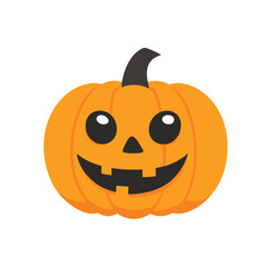 Fototapeta premium vector illustration of smiling jack-o-lantern with big round eyes