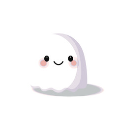cute round ghost with blush cheeks and small eyes