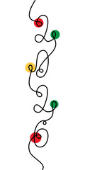 2026 Vertical New Year Date One Continuous line Colorful spots decorate Outline Hand Drawn Lettering