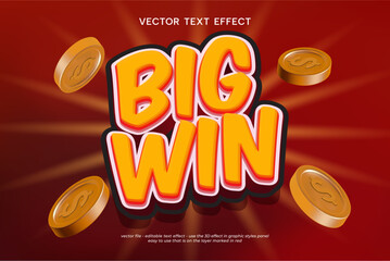 Big Win casino poker vector text effect