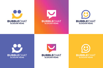 Fototapeta premium Set of fun conversation logo design