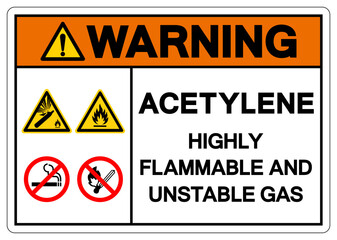 Warning Highly Flammable And Unstable Gas Symbol Sign ,Vector Illustration, Isolate On White Background Label. EPS10