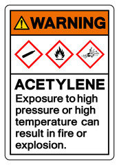 Warning Acetylene Symbol Sign ,Vector Illustration, Isolate On White Background Label. EPS10