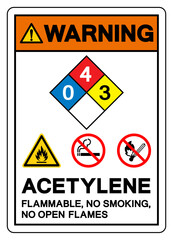Warning Acetylene Highly Flammable Symbol Sign ,Vector Illustration, Isolate On White Background Label.EPS10