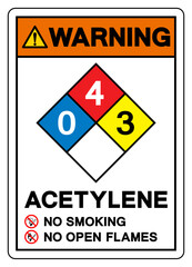 Warning Acetylene Highly Flammable Symbol Sign ,Vector Illustration, Isolate On White Background Label.EPS10