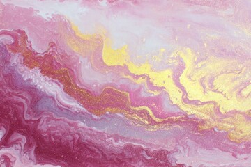 Naklejka premium A visionary mystic astral reflection in metallic rose and neon yellow, opalescent oil slick effect, abstract boho mystical style, high aesthetic clarity