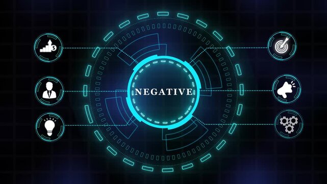 Negative, futuristic holographic advanced HUD circle platform Business, Technology concept. Internet, business, Technology and network concept. Digital technology 4k video animation.