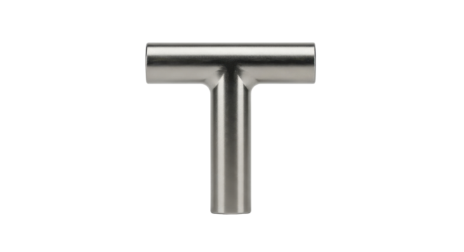 Metal T-shape object isolated PNG with Transparent Background