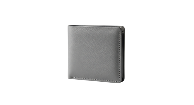 Gray wallet for money isolated PNG with Transparent Background - Powered by Adobe