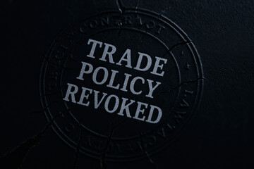 Rare earth geopolitical shift signals economic tension and cracked policy seal evokes tense dramatic mood