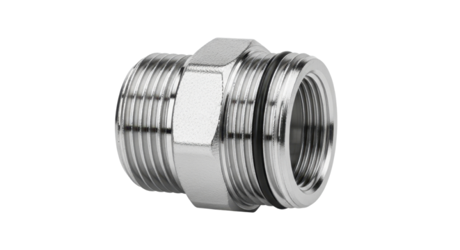 Metal fitting for plumbing isolated PNG with Transparent Background