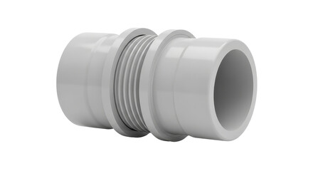 Plastic pipe connector fitting isolated PNG with Transparent Background