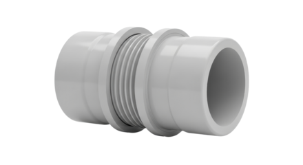 Plastic pipe connector fitting isolated PNG with Transparent Background