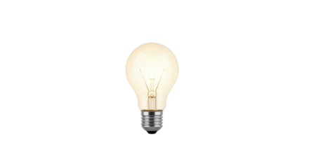 Vintage light bulb with filament isolated PNG with Transparent Background