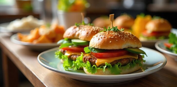 Delicious Luncheon Buffet Sandwiches, Salads, & Fruit for Business Meetings, Casual Gatherings, or Office Parties - Powered by Adobe