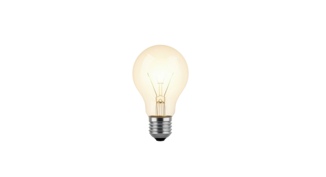 Vintage light bulb with filament isolated PNG with Transparent Background