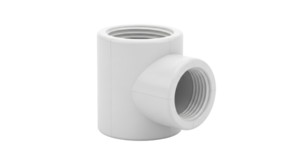 PVC pipe fitting T-joint isolated PNG with Transparent Background