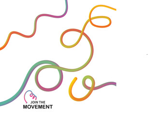 Abstract colorful flowing ribbons and lines creating a sense of movement and energy