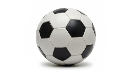 Isolated soccer ball with classic black and white geometric pattern