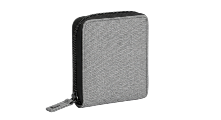 Gray zipper case for storing small items isolated PNG with Transparent Background