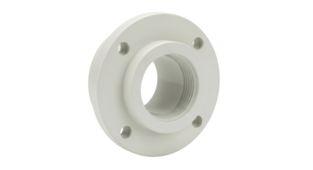 White PVC flange fitting isolated PNG with Transparent Background