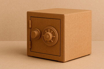 Cardboard safe with combination lock out of the box.