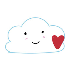 hope and comfort illustration - soft cloud with heart