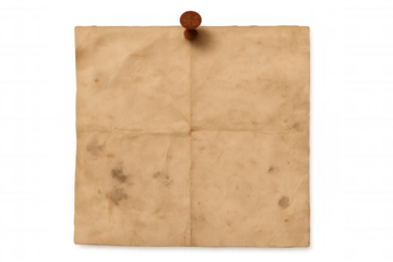 Vintage parchment paper textured background with pushpin, blank antique document or old manuscript, retro style page