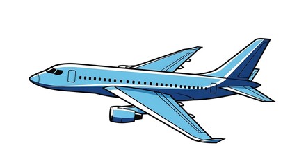 Blue Airplane Flying in the Sky.