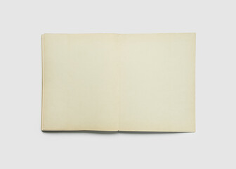 Open Blank Notebook with Aged Pages on a Minimalist Background