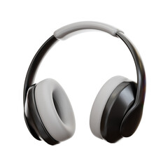Modern Over Ear Headphones with White Earcups and Black Accents on a Transparent Background Perfect for Audio Enthusiasts and Music Lovers