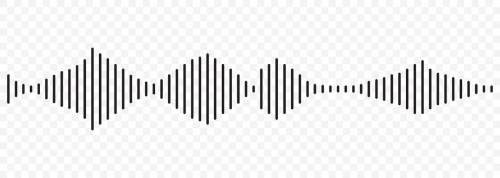 Set of radio Wave icon. Monochrome simple sound wave on transparent background. Vector sound wave icon. Music player sound bar. Record interface. Equalizer icon with soundwave line. used for mobile.