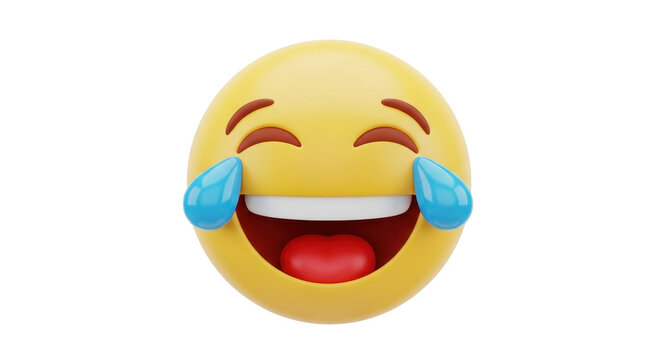 Face with tears of joy emoji isolated PNG with Transparent Background