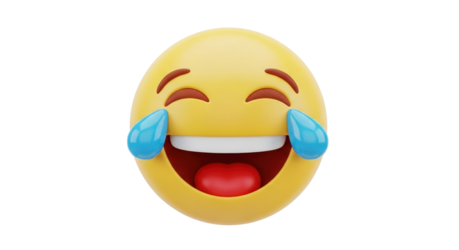 Face with tears of joy emoji isolated PNG with Transparent Background