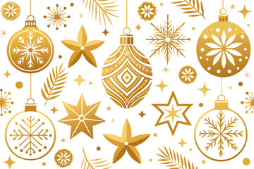 Golden Christmas pattern background
