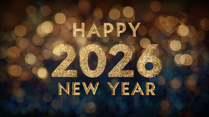 New year celebration 2026 global festivity digital art bokeh environment inspirational concept
