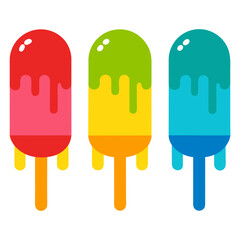 Playful melting popsicle vectors fresh summer treats illustration scalable svg graphics isolated on white background